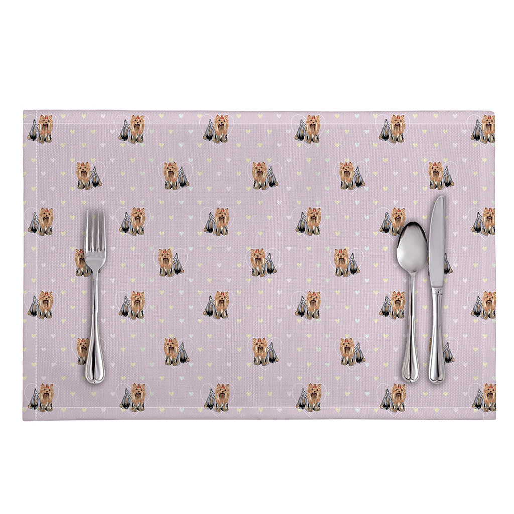 Cute Yorkshire Terrier Pattern Print Placemat