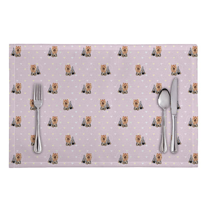 Cute Yorkshire Terrier Pattern Print Placemat