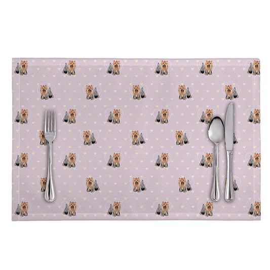 Cute Yorkshire Terrier Pattern Print Placemat