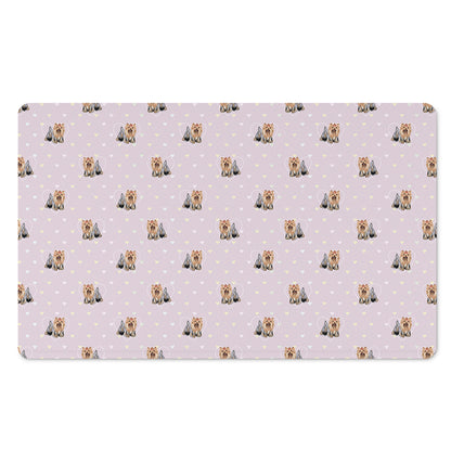 Cute Yorkshire Terrier Pattern Print Polyester Doormat