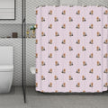 Cute Yorkshire Terrier Pattern Print Polyester Shower Curtain