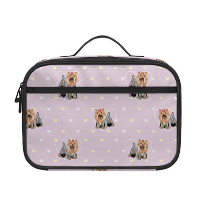 Cute Yorkshire Terrier Pattern Print Portable Lunch Bag
