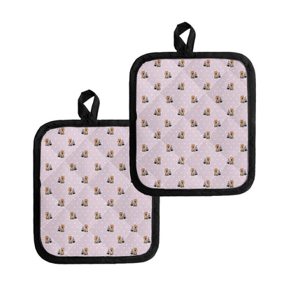 Cute Yorkshire Terrier Pattern Print Pot Holders