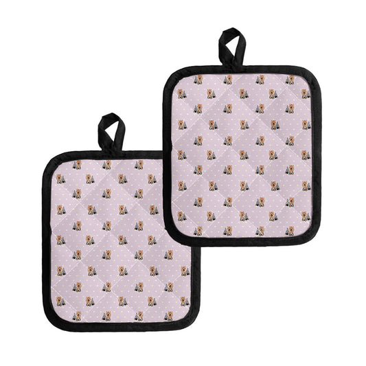 Cute Yorkshire Terrier Pattern Print Pot Holders