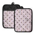 Cute Yorkshire Terrier Pattern Print Pot Holders With Pocket