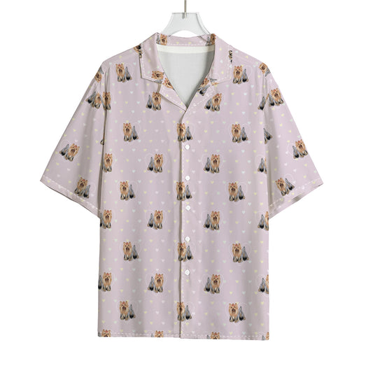 Cute Yorkshire Terrier Pattern Print Rayon Hawaiian Shirt