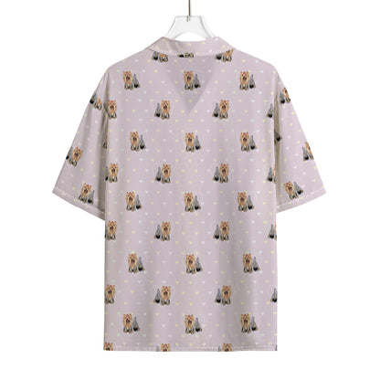 Cute Yorkshire Terrier Pattern Print Rayon Hawaiian Shirt