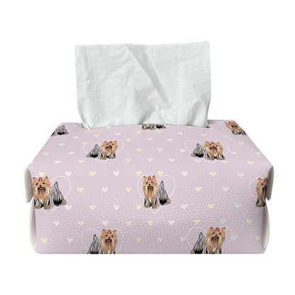 Cute Yorkshire Terrier Pattern Print Rectangle Tissue Box Cover
