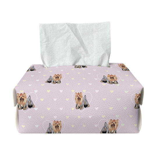 Cute Yorkshire Terrier Pattern Print Rectangle Tissue Box Cover