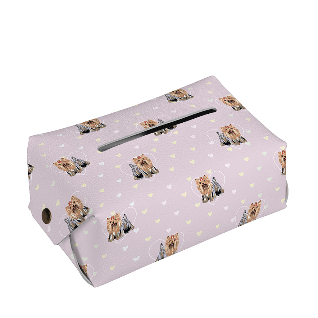 Cute Yorkshire Terrier Pattern Print Rectangle Tissue Box Cover