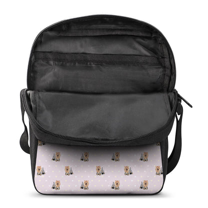 Cute Yorkshire Terrier Pattern Print Rectangular Crossbody Bag