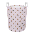 Cute Yorkshire Terrier Pattern Print Round Laundry Basket