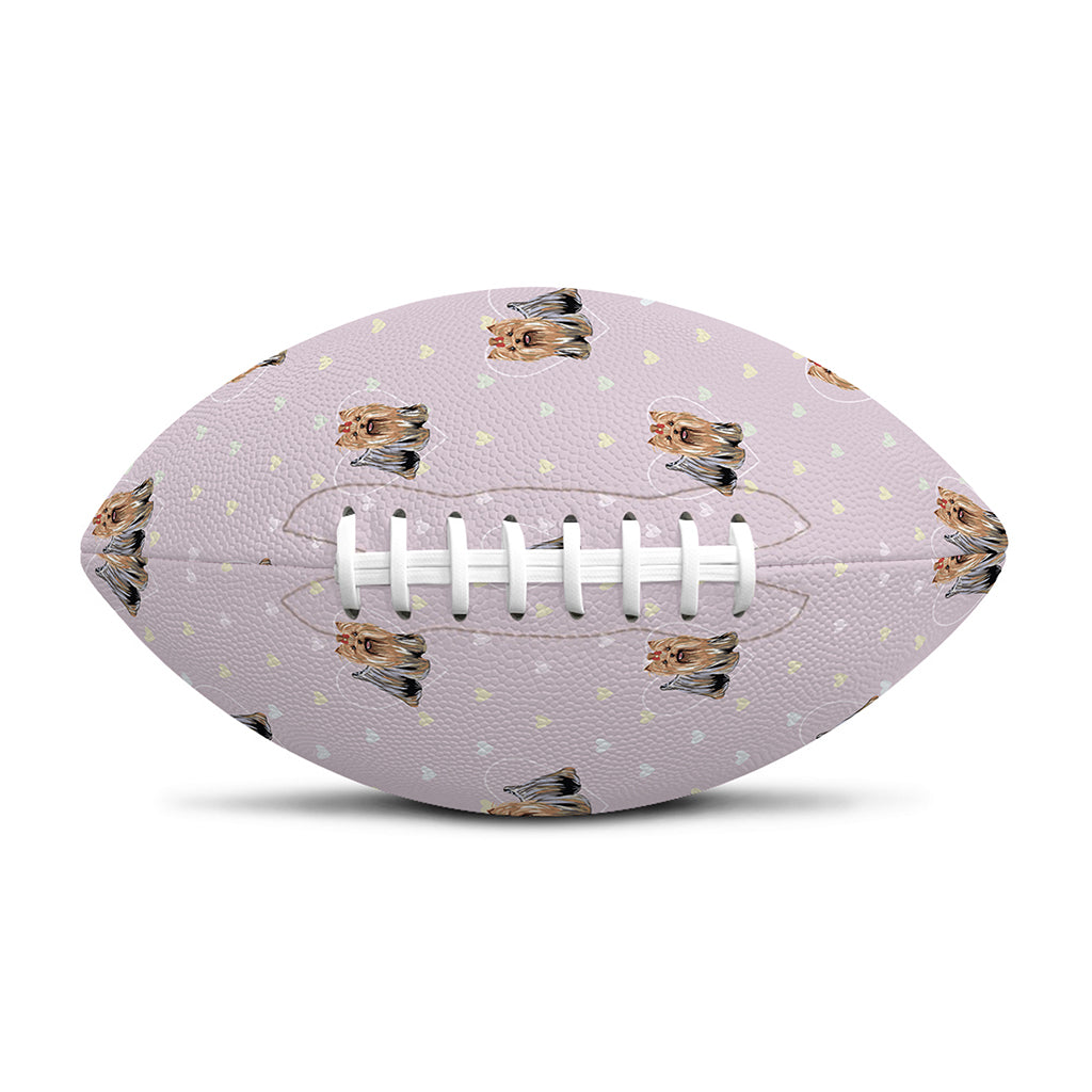 Cute Yorkshire Terrier Pattern Print Rugby Ball