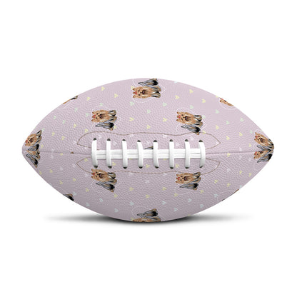 Cute Yorkshire Terrier Pattern Print Rugby Ball