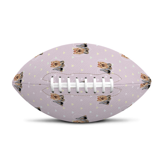 Cute Yorkshire Terrier Pattern Print Rugby Ball