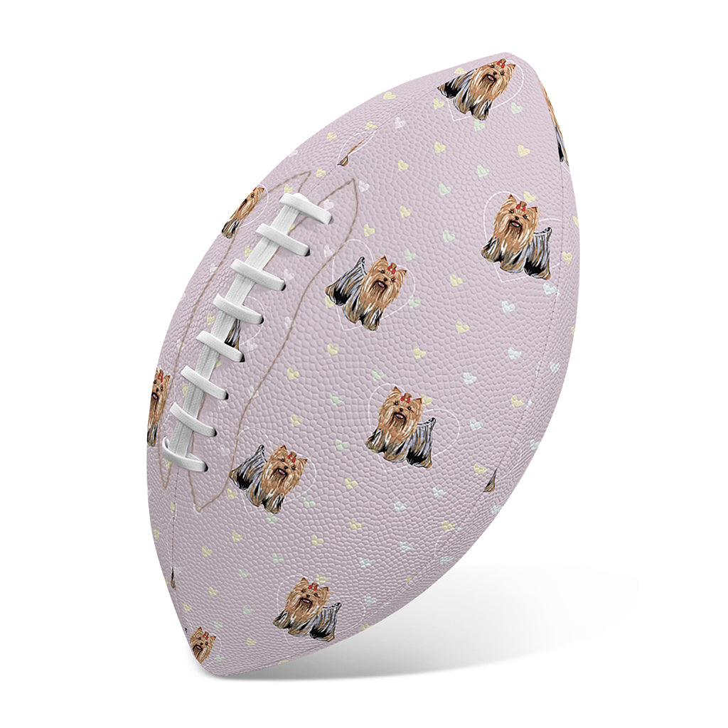 Cute Yorkshire Terrier Pattern Print Rugby Ball