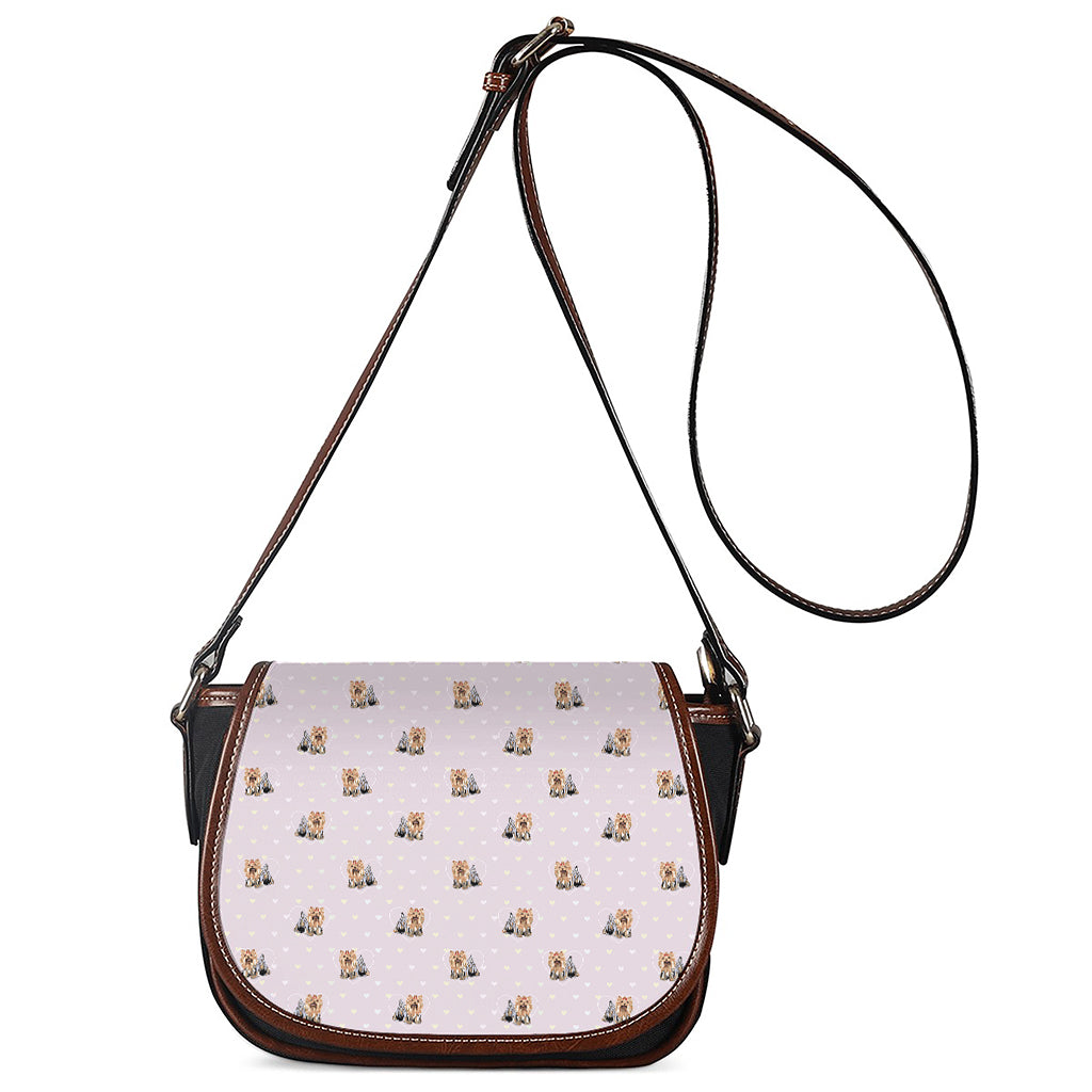 Cute Yorkshire Terrier Pattern Print Saddle Bag
