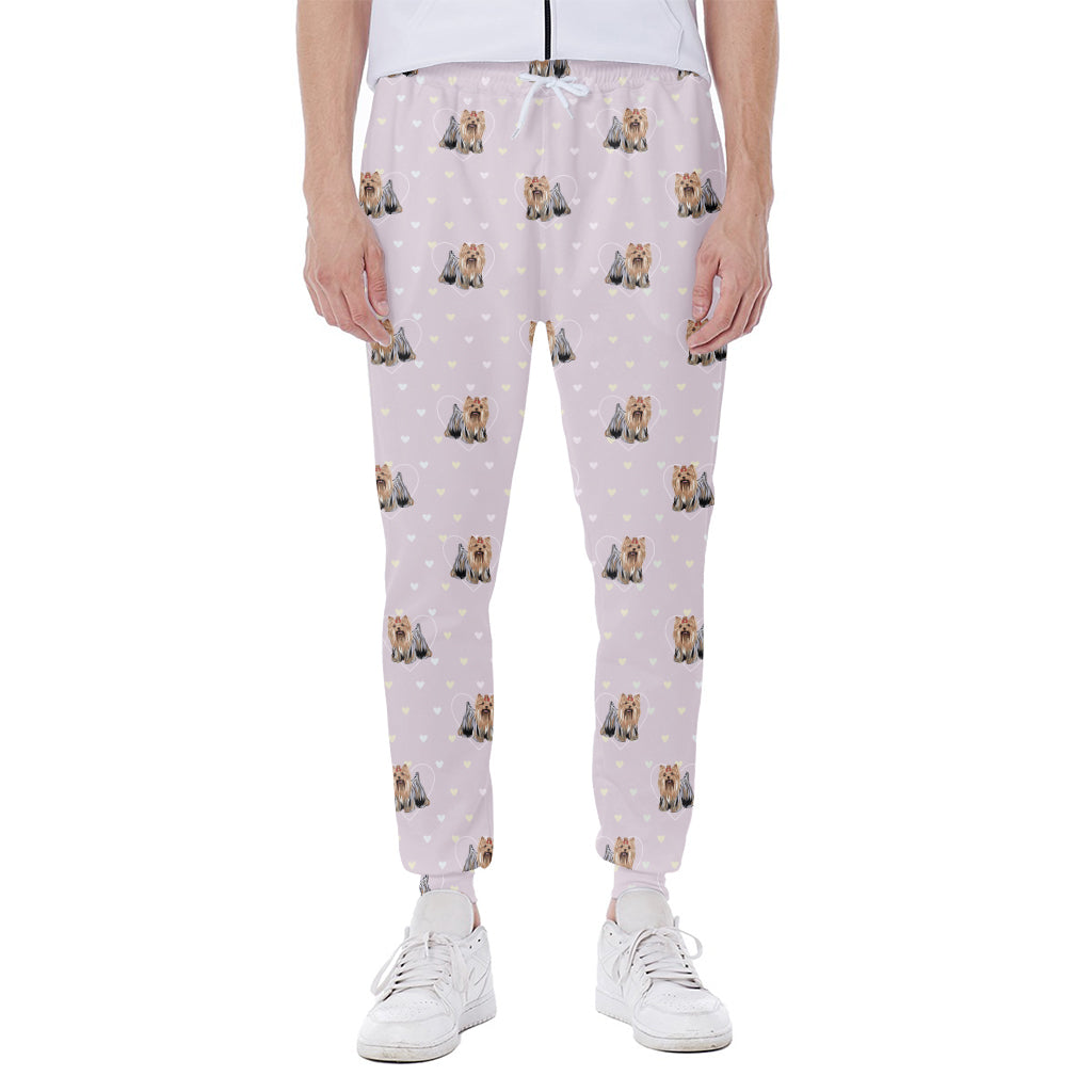 Cute Yorkshire Terrier Pattern Print Scuba Joggers