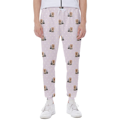 Cute Yorkshire Terrier Pattern Print Scuba Joggers
