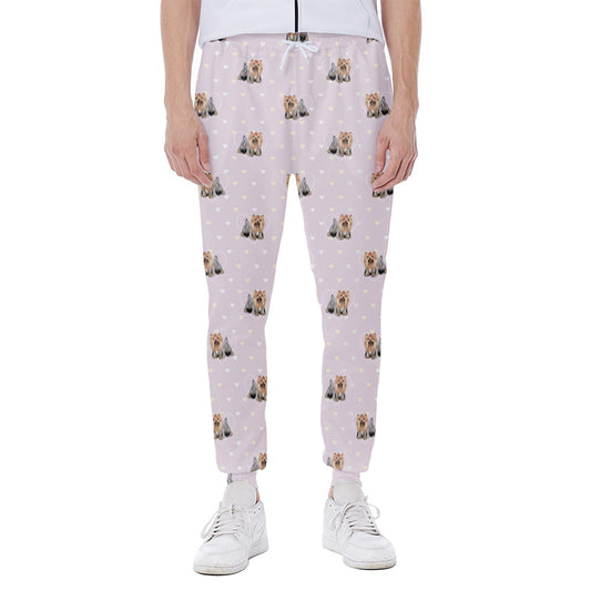 Cute Yorkshire Terrier Pattern Print Scuba Joggers