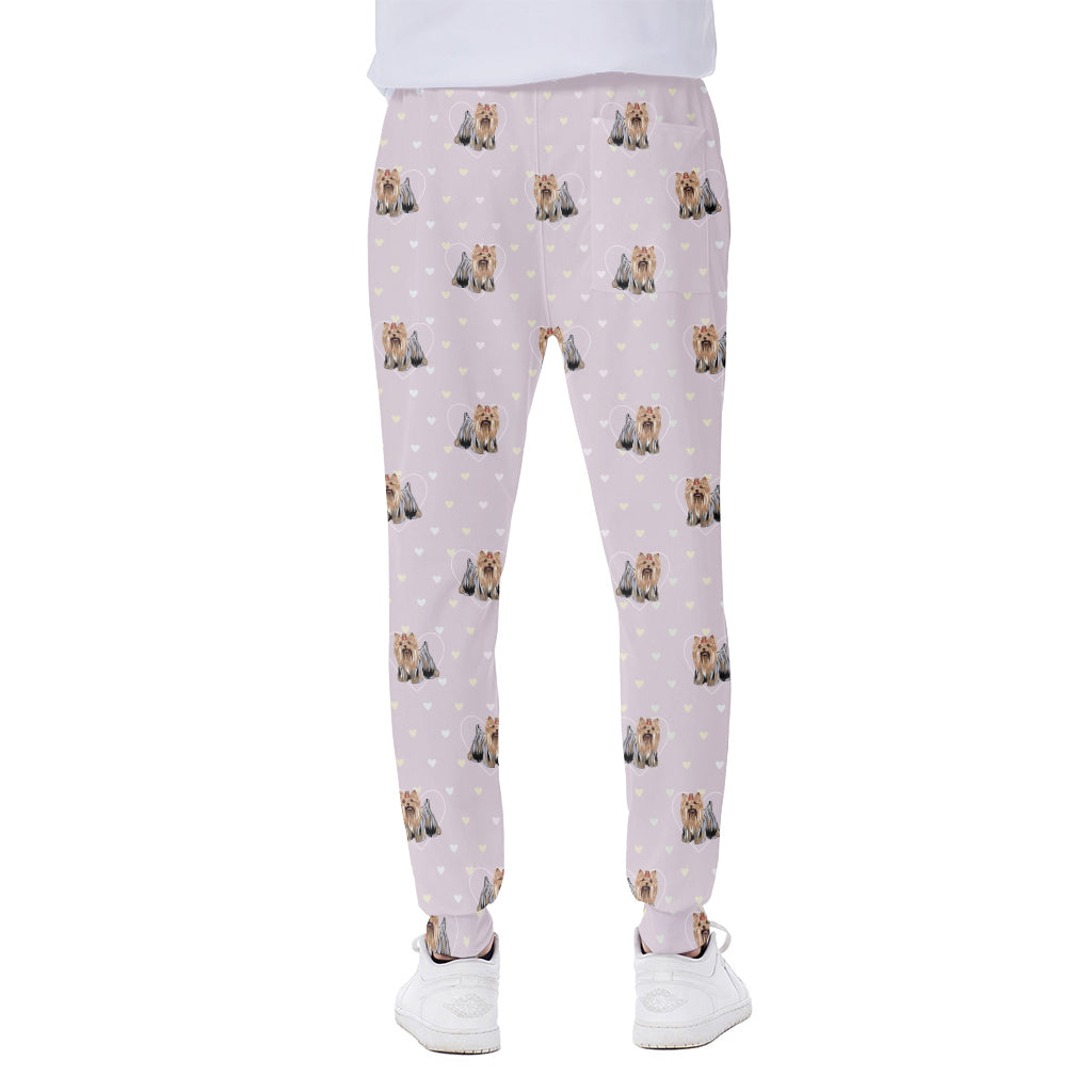Cute Yorkshire Terrier Pattern Print Scuba Joggers