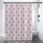 Cute Yorkshire Terrier Pattern Print Shower Curtain