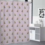 Cute Yorkshire Terrier Pattern Print Shower Curtain