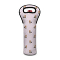 Cute Yorkshire Terrier Pattern Print Single Neoprene Wine Tote