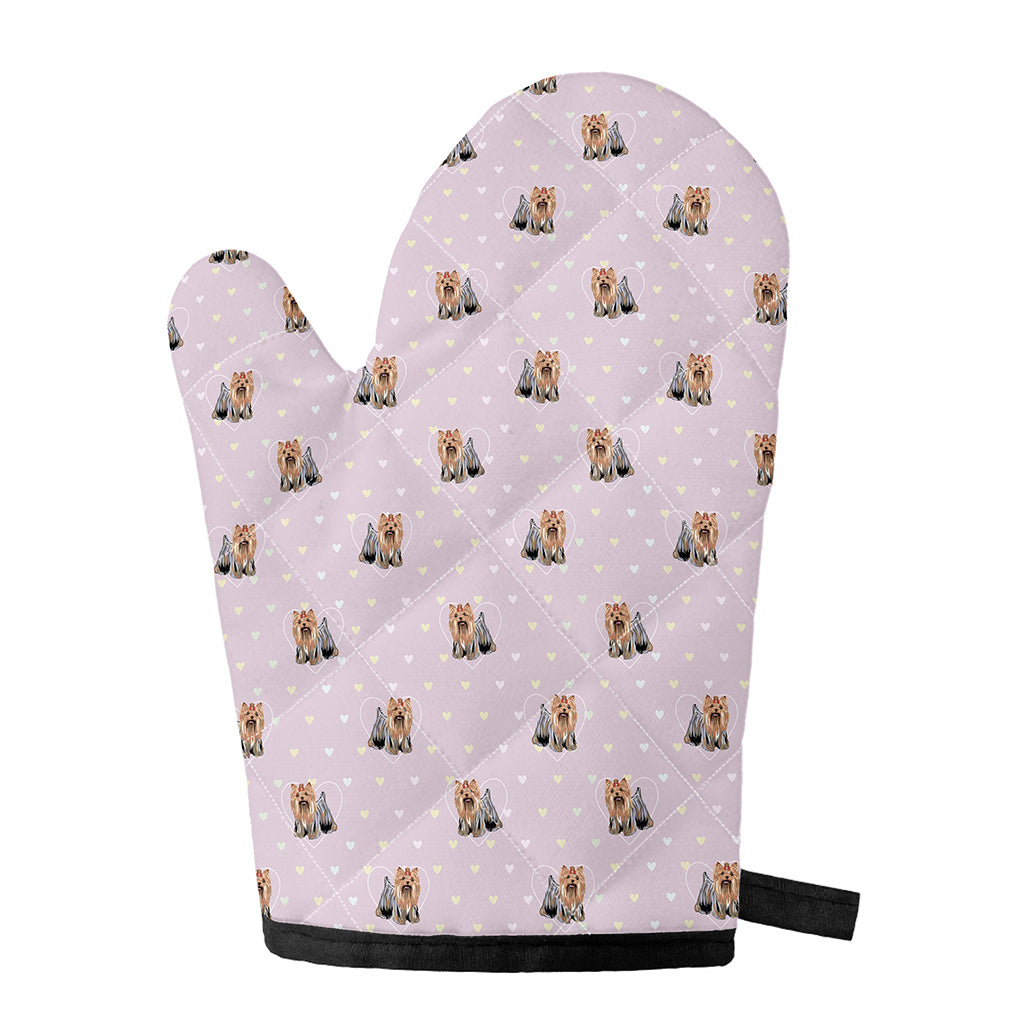 Cute Yorkshire Terrier Pattern Print Single Oven Mitt