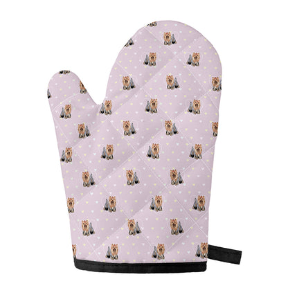 Cute Yorkshire Terrier Pattern Print Single Oven Mitt