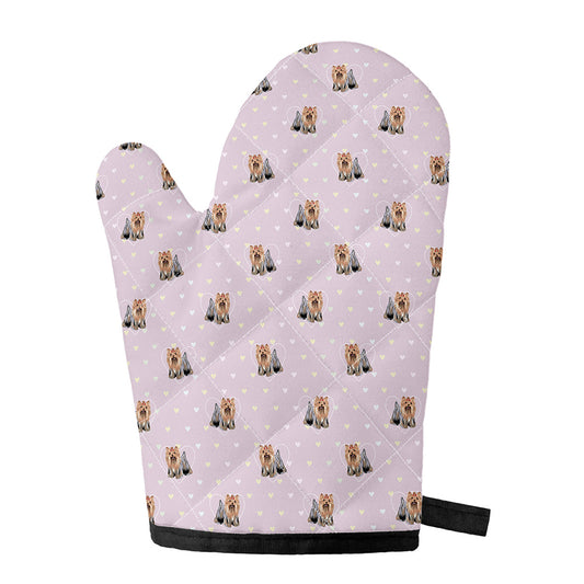 Cute Yorkshire Terrier Pattern Print Single Oven Mitt