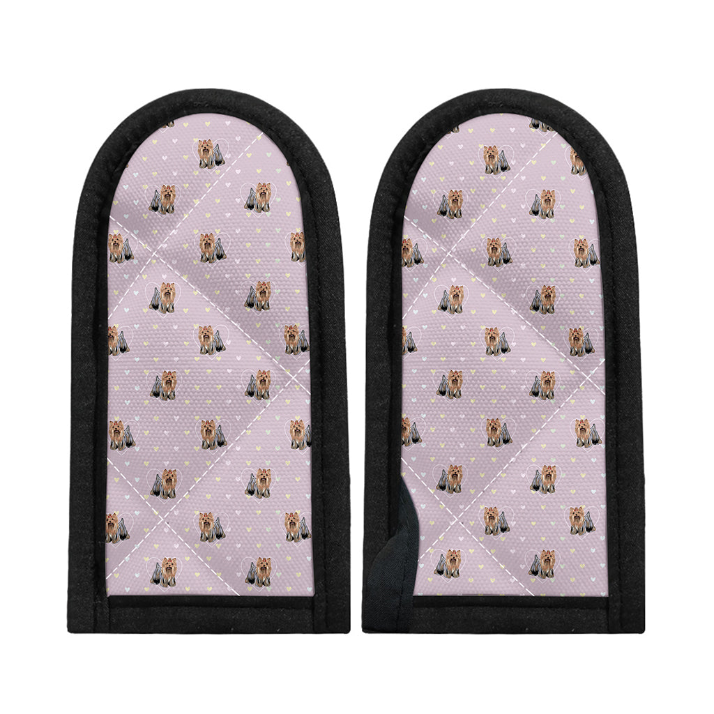 Cute Yorkshire Terrier Pattern Print Skillet Handle Cover