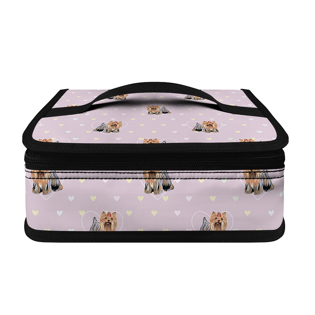 Cute Yorkshire Terrier Pattern Print Small Lunch Bag
