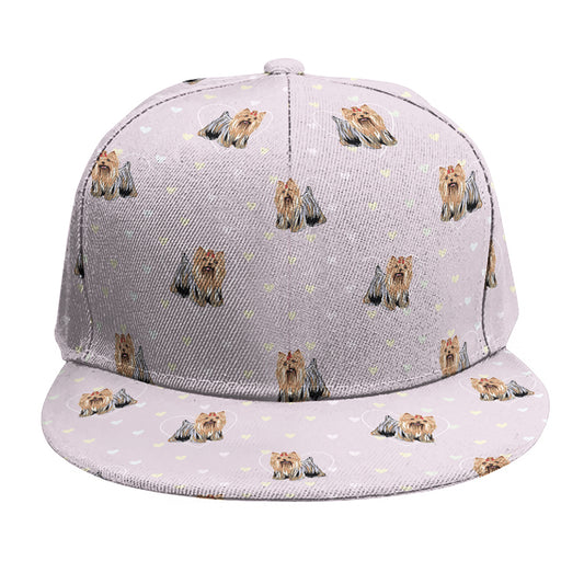 Cute Yorkshire Terrier Pattern Print Snapback Cap
