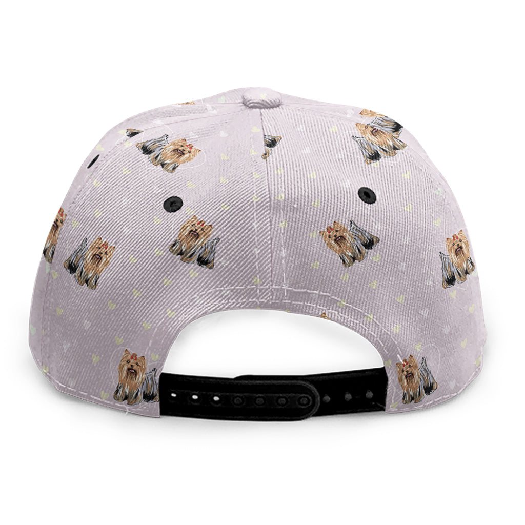 Cute Yorkshire Terrier Pattern Print Snapback Cap