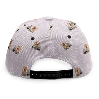 Cute Yorkshire Terrier Pattern Print Snapback Cap