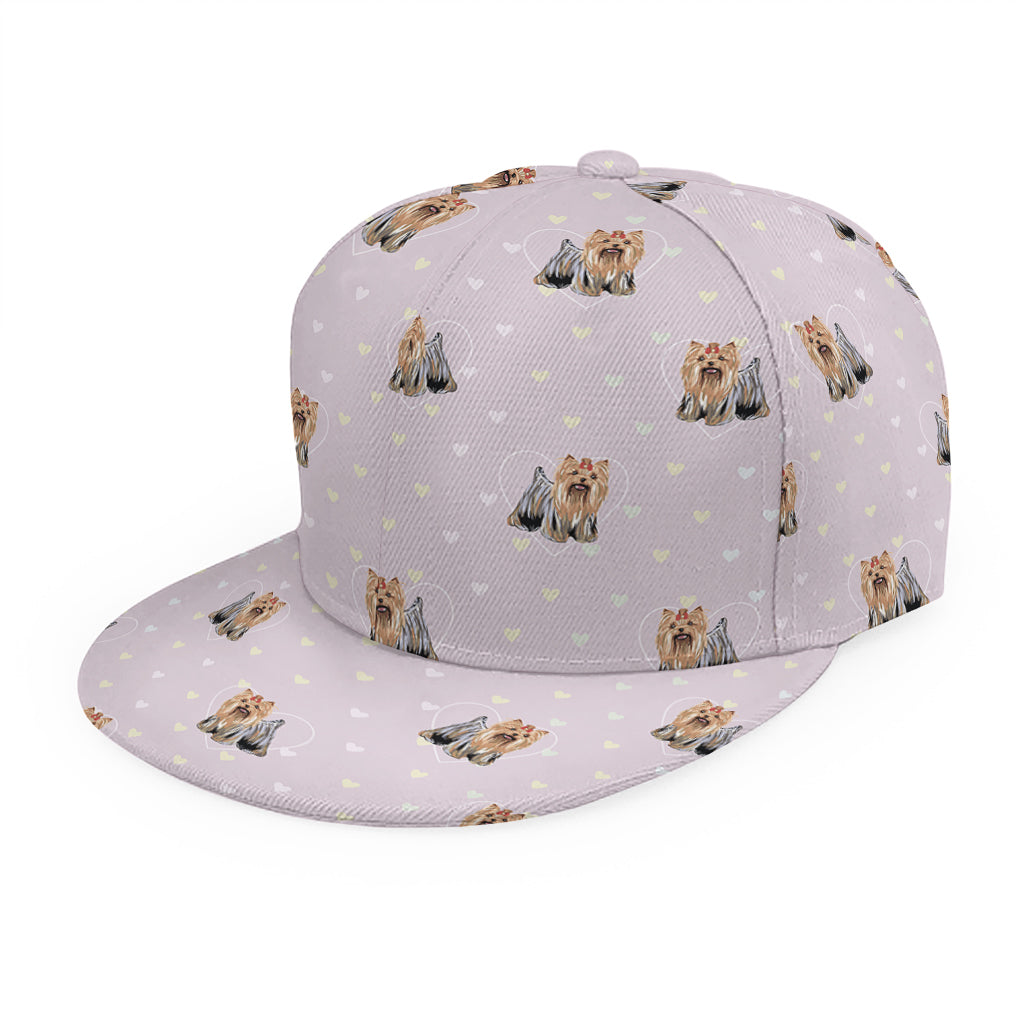 Cute Yorkshire Terrier Pattern Print Snapback Cap