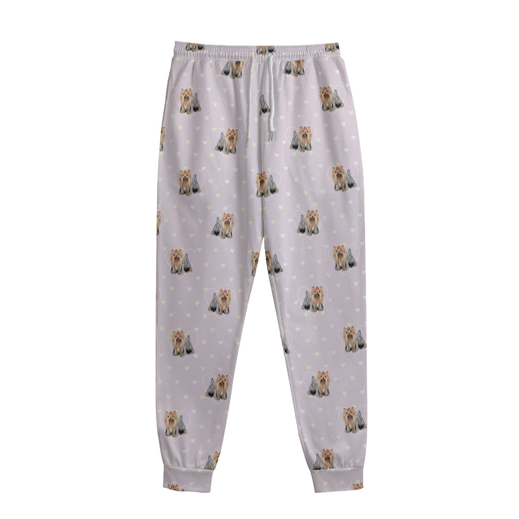 Cute Yorkshire Terrier Pattern Print Sweatpants