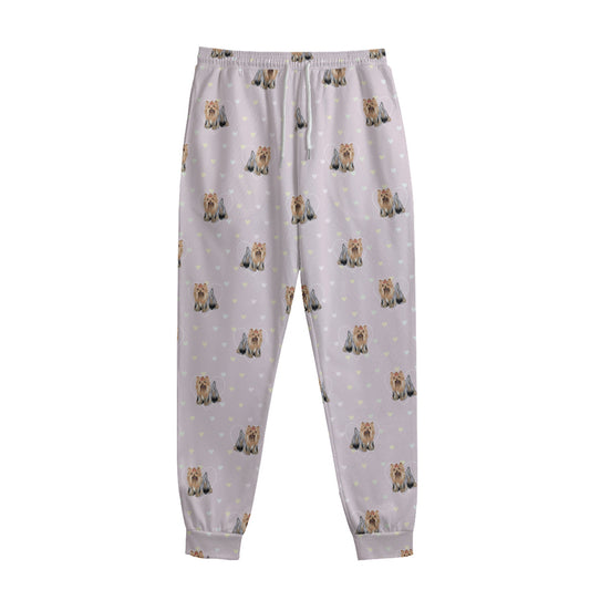 Cute Yorkshire Terrier Pattern Print Sweatpants