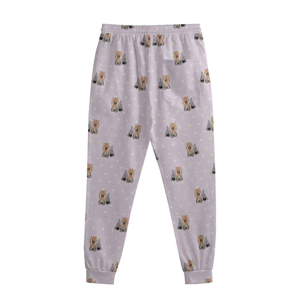 Cute Yorkshire Terrier Pattern Print Sweatpants