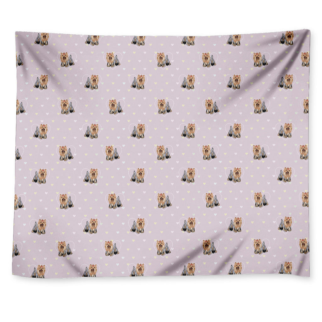 Cute Yorkshire Terrier Pattern Print Tapestry