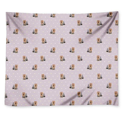 Cute Yorkshire Terrier Pattern Print Tapestry