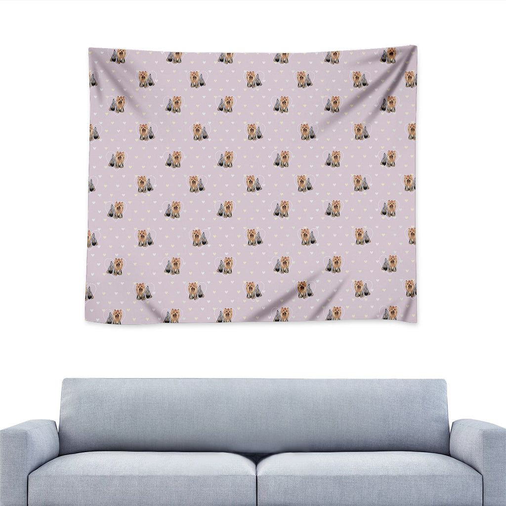 Cute Yorkshire Terrier Pattern Print Tapestry