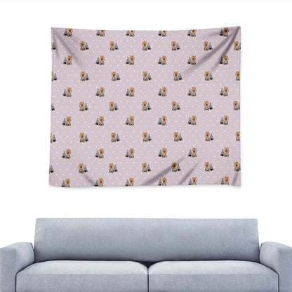 Cute Yorkshire Terrier Pattern Print Tapestry