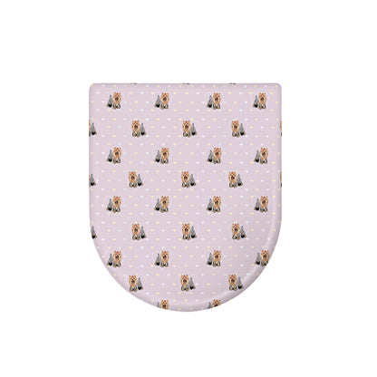 Cute Yorkshire Terrier Pattern Print Toilet Lid Cover