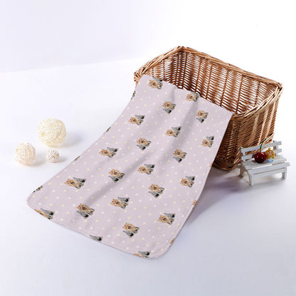 Cute Yorkshire Terrier Pattern Print Towel