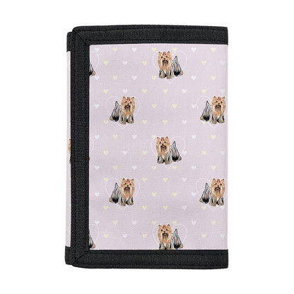 Cute Yorkshire Terrier Pattern Print Trifold Wallet