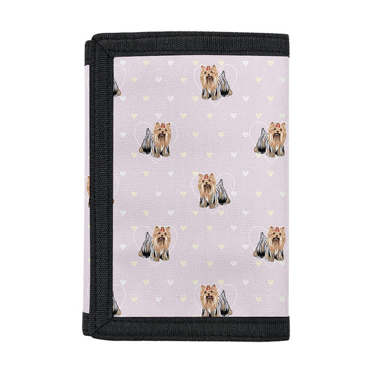 Cute Yorkshire Terrier Pattern Print Trifold Wallet
