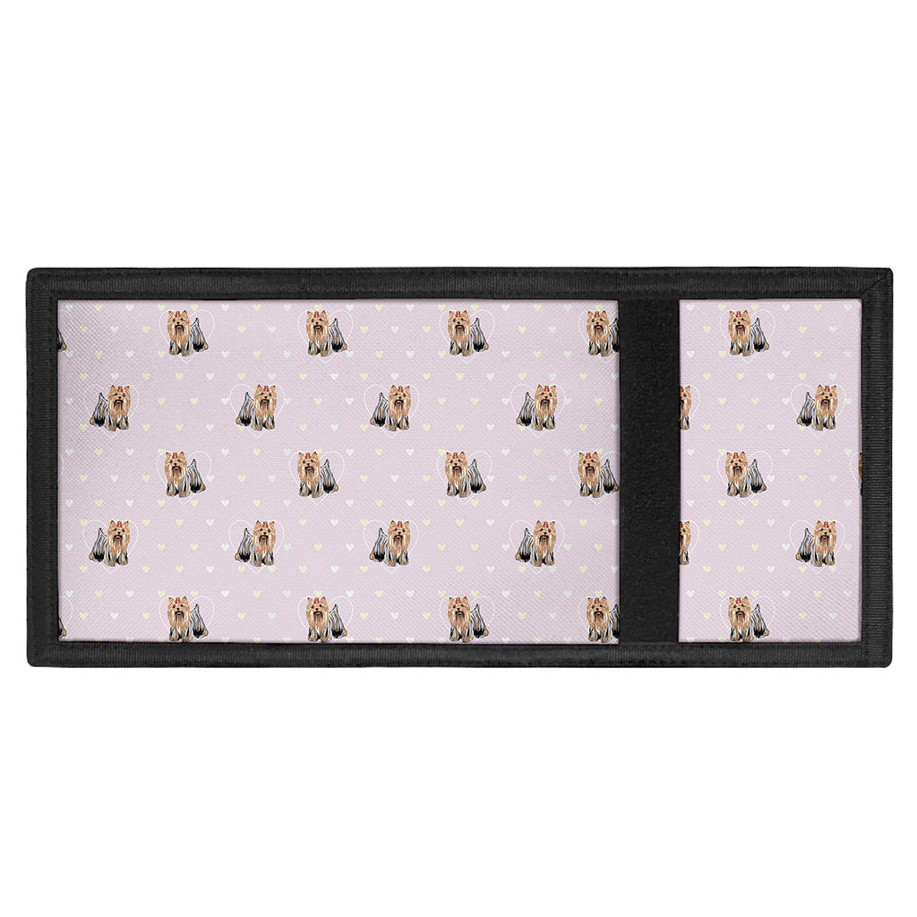 Cute Yorkshire Terrier Pattern Print Trifold Wallet