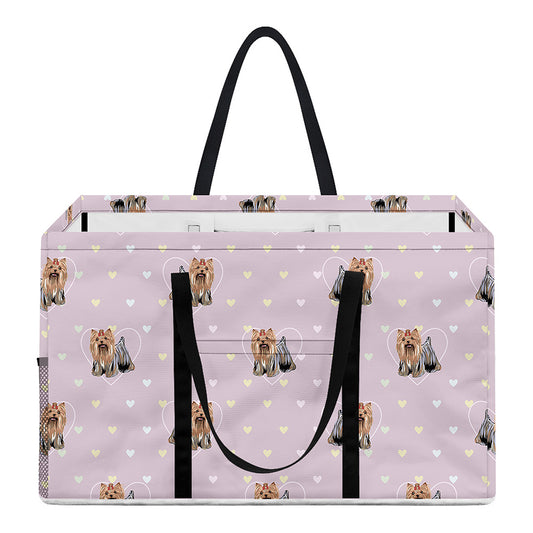 Cute Yorkshire Terrier Pattern Print Utility Tote Bag